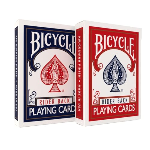 Bicycle standard-index poker-size cards ideal for poker, blackjack, and rummy sessions.