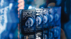 Bicycle Stargazer New Moon blue deck with air-cushion finish for smooth shuffling.