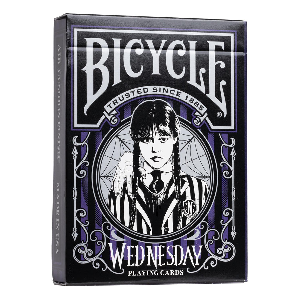 Bicycle Wednesday Addams playing cards deck box for dramatic game nights