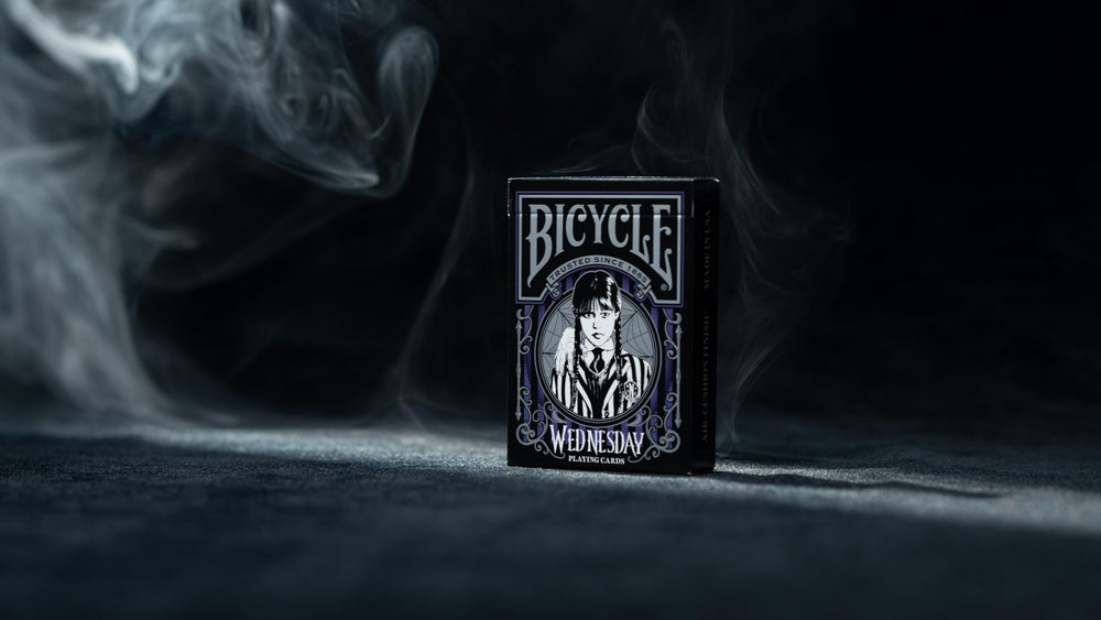 Bicycle Wednesday macabre design with spiders, ravens, piranhas