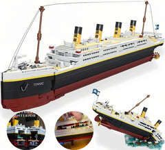 BIDIUTOY Titanic model kit assembled on a display stand for home or office decor