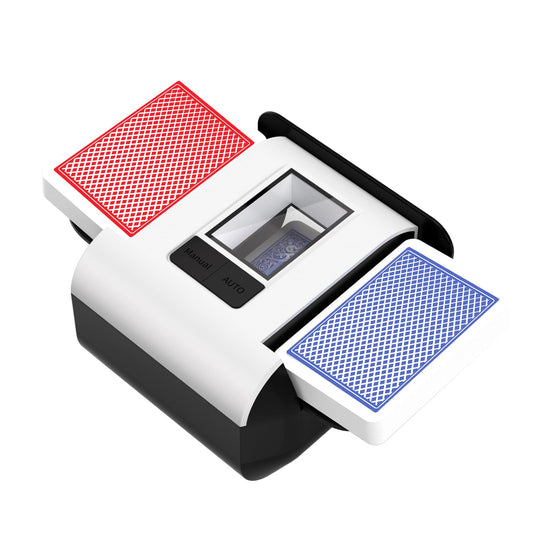 BIFTU automatic card shuffler with dual modes shuffles two decks efficiently