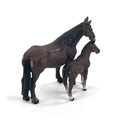 Big Country Toys horse mare and colt set front view for lifelike barnyard play