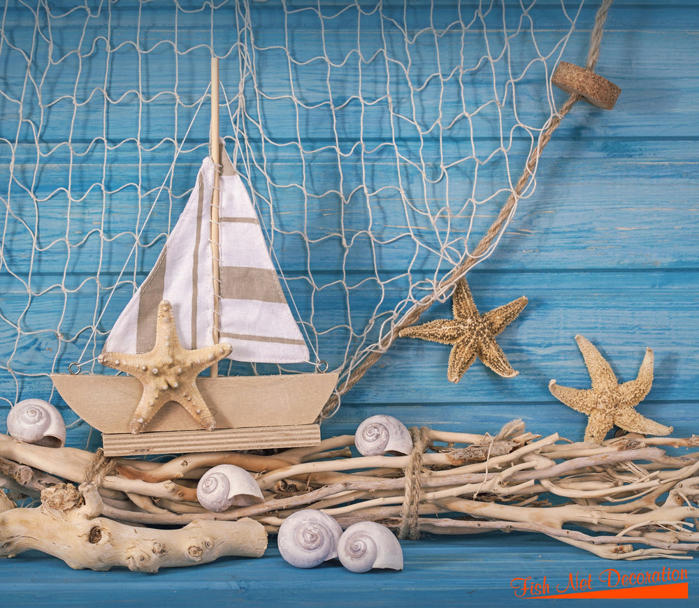 Big Mo's Toys fish net hanging decor enhances photo backdrops and party tables.