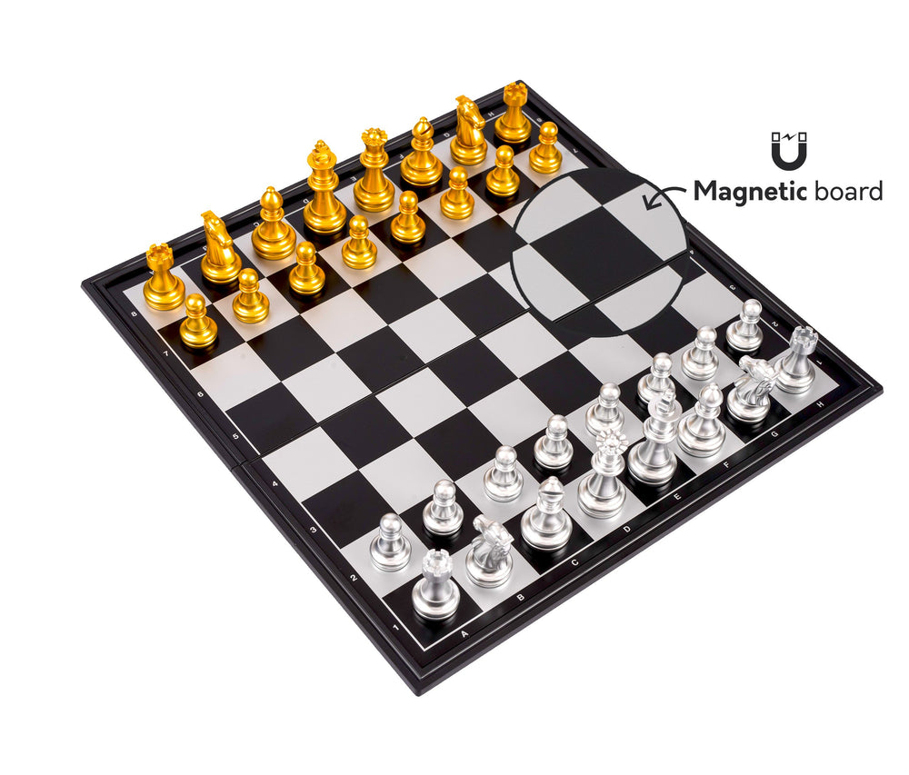 Big Mo's Toys travel chess board shows compact case design for on-the-go play.