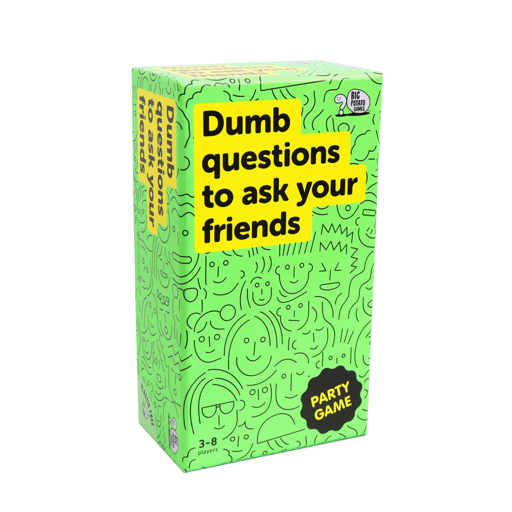 Big Potato Dumb Questions card deck on table sparks lively conversation