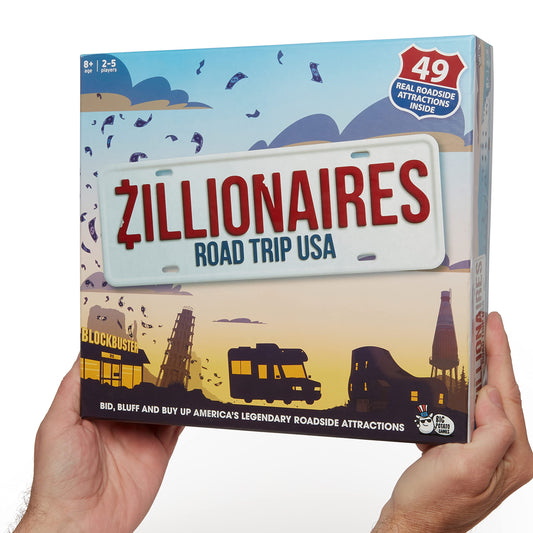 Big Potato Zillionaires Road Trip USA gameboard for family play and quick sessions