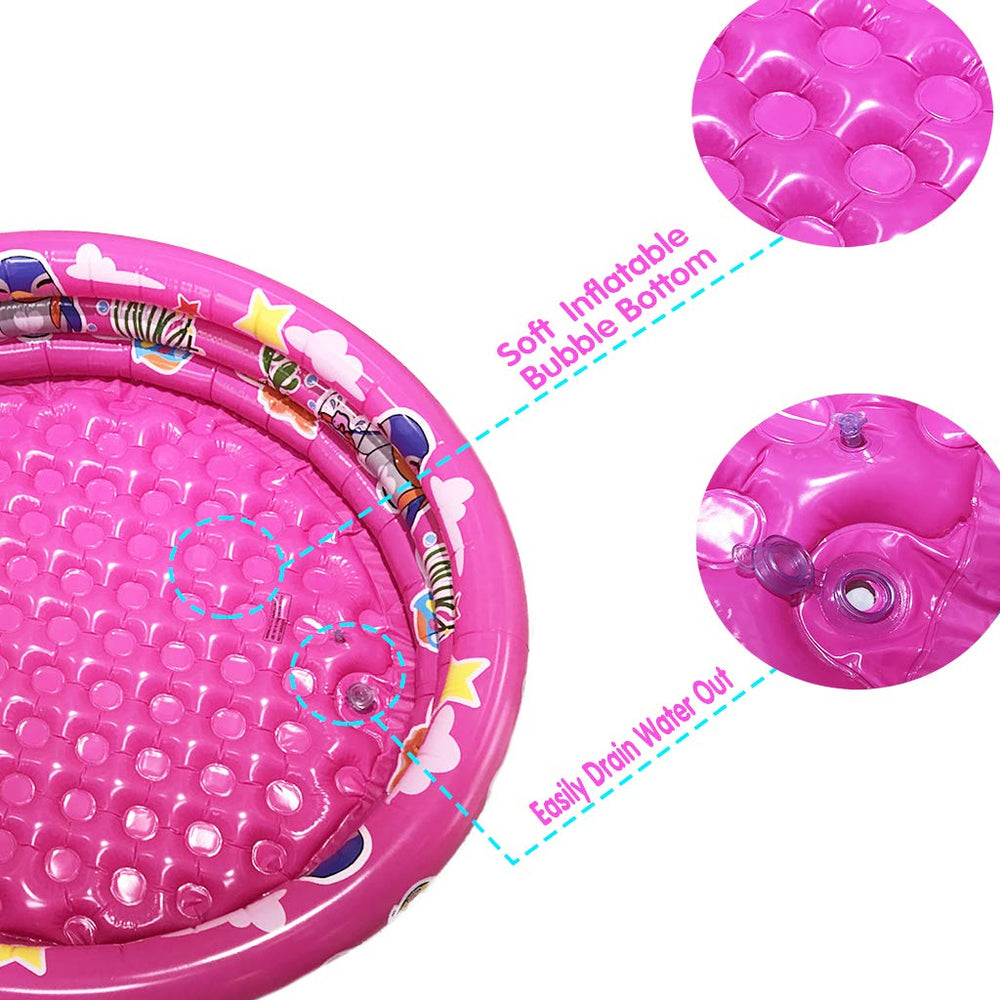 Big Summer 3 Rings pink pool with dual bubble bottom for stability.