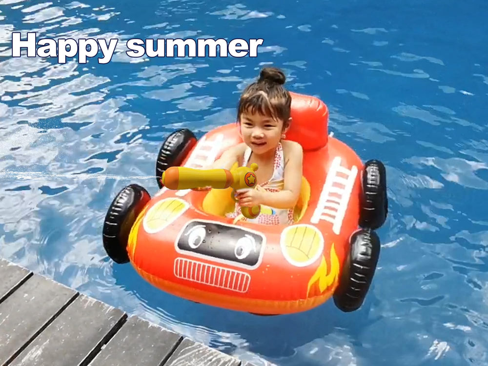 Big Summer 34x31-inch-fire-truck-float, sturdy design for ages 3-8