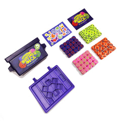 Removable lid doubles as a sturdy game board for quick setups.