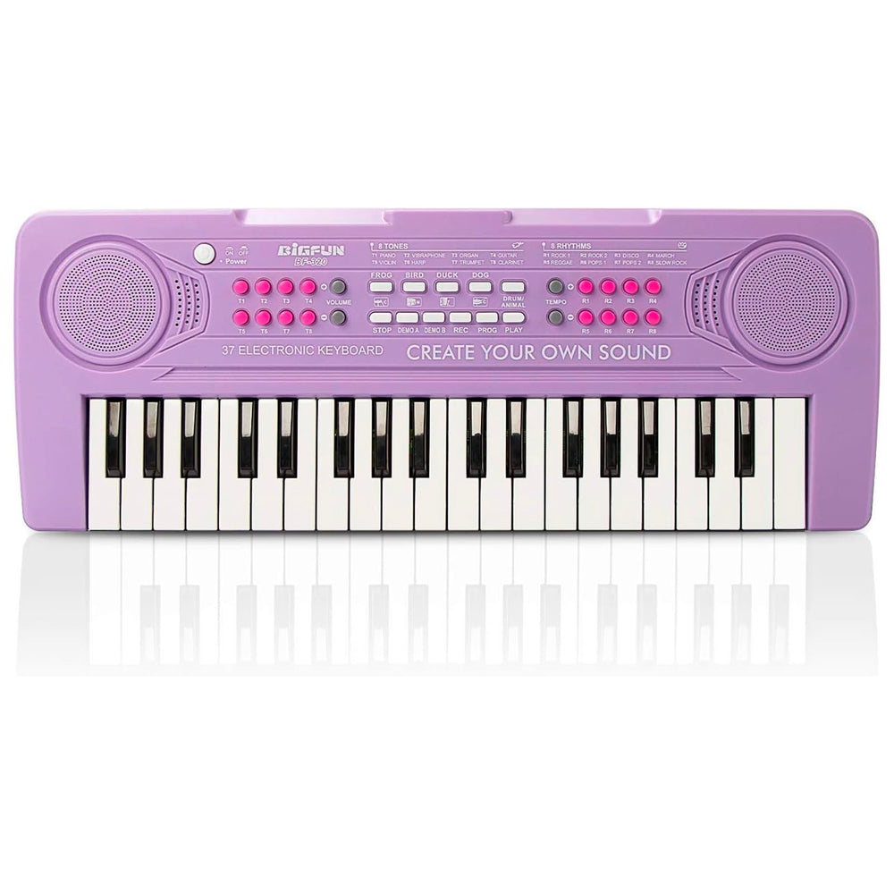 BIGFUN 37-key toddler piano with purple finish for early music exploration