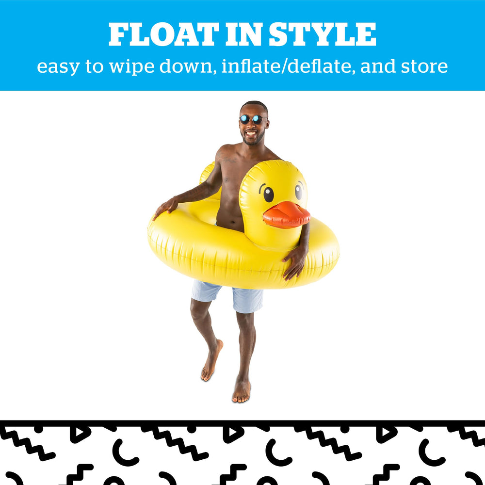 BigMouth Inc duck pool float inflates and deflates easily.