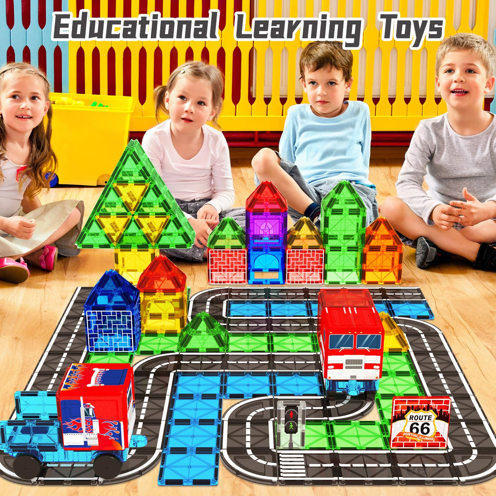 BigShu magnetic tiles close up shows safe smooth edges and sturdy magnets