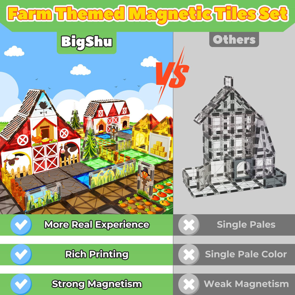 BigShu magnetic tiles with animal-patterns supporting creative play and early STEM exploration