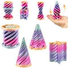 Bigted Impossible Cone pyramid pass-through in action, a mesmerizing desk toy.