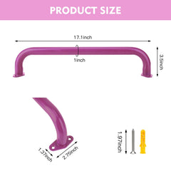 BiJun pink 17-inch metal playground handles mounted on wall for stable ceiling setup.