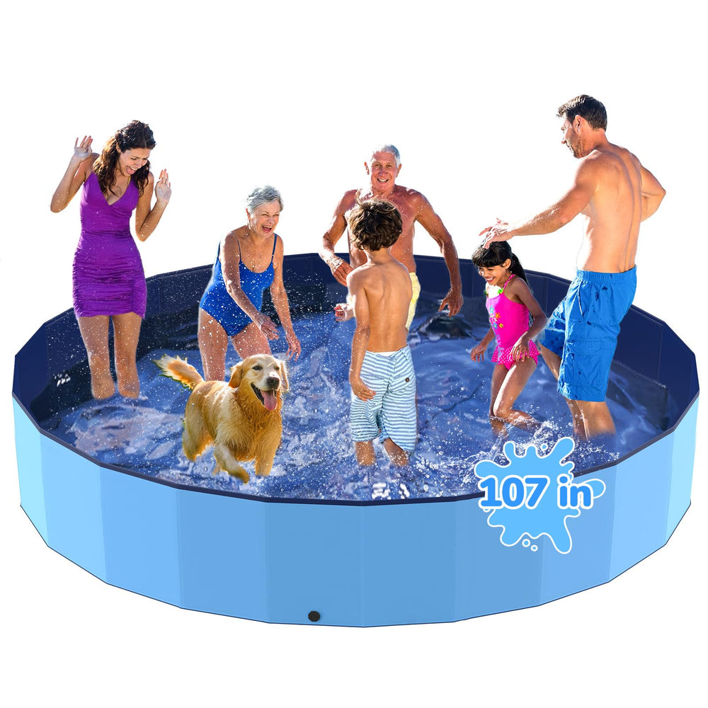Bilibara 107'' foldable dog pool for portable outdoor cooling and play