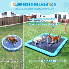 Bilibara dog sprinkler shallow pool offers gentle splash fun for pets