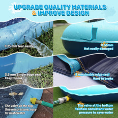 Bilibara square splash pad in teal enhances backyard play with wide, even water distribution