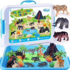 Billeeit Animal Sensory Bin with zoo map kit invites imaginative play for kids.