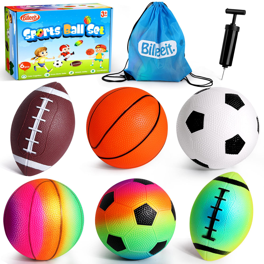 Billeeit footballs 5-inch toddlers set for outdoor kicking practice.