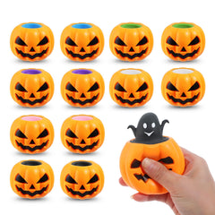 BILLMOSS Halloween pumpkin squishy blue ghost pops for stress relief and playful fun.