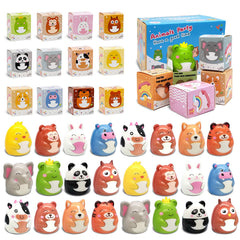 BillMOSS Valentines 24-pack boxes with animal squishies for classroom gift exchanges