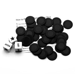 Bilywey metal tin box keeps dice and chips organized.