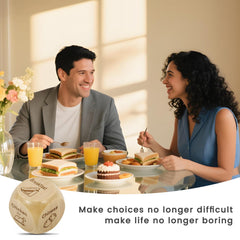 Bilywey wood dice display pasta option for easy planning