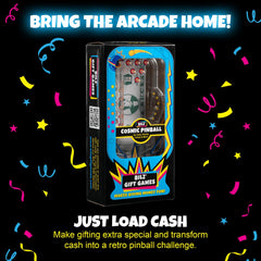 Bilz Cosmic Pinball plunger and flippers deliver arcade-style action for exciting gifting.