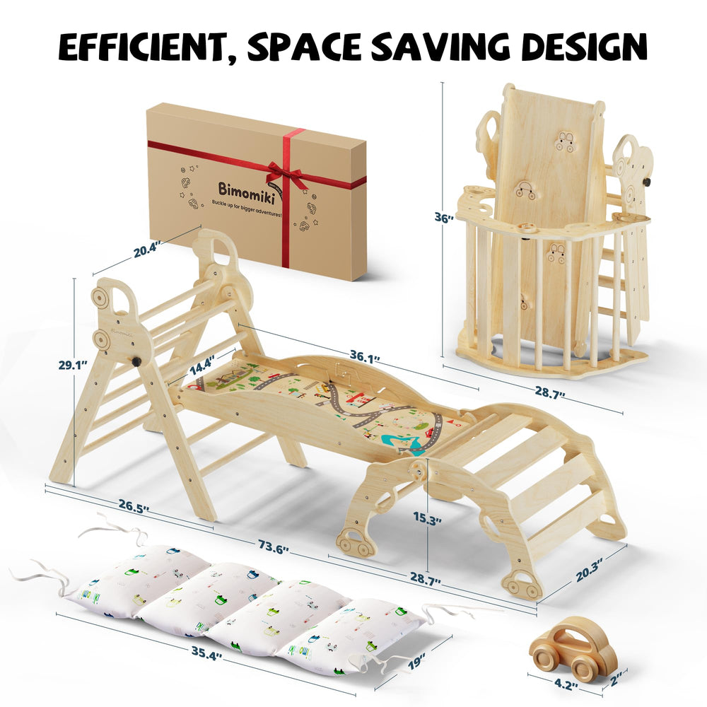 Rocking and balancing modes promote balance awareness and motor control.