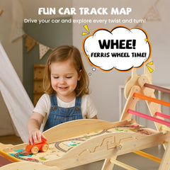 Bimomiki Pikler triangle climb supports gross motor confidence and independent exploration.