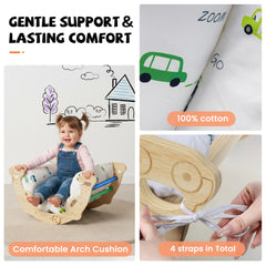 Bimomiki Pikler triangle folded for compact storage in small spaces.