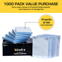 Bindrz 66x92mm standard sleeves offer crystal-clear visibility for MTG, sports, and trading cards