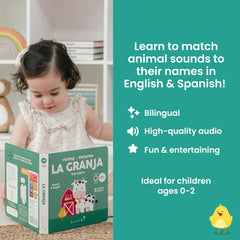 Binibi farm animals spread demonstrates auditory learning during read-aloud sessions.
