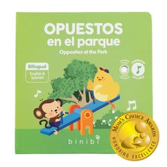 Binibi Spanish Musical Book cover engages babies with bilingual songs.