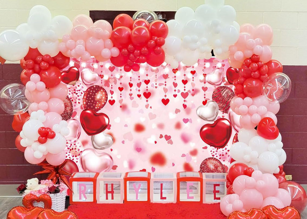BINQOO 7x5ft romantic photo booth backdrop for weddings and events.