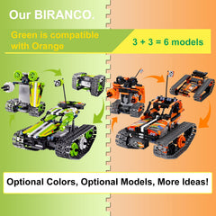 Biranco 3in1 stunt racer build shows multiple models for creative exploration.