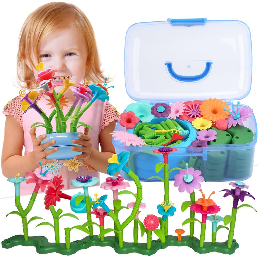 BIRANCO Flower Garden Building Set flowers for imaginative play and fine motor development.