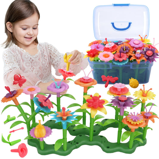 BIRANCO flower garden building toys colorful pieces ready for pretend arranging.