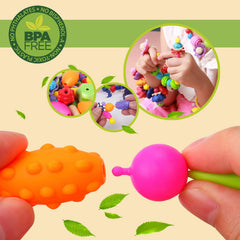 Biranco Pop Beads bracelet setup highlights kid-friendly, simple assembly.