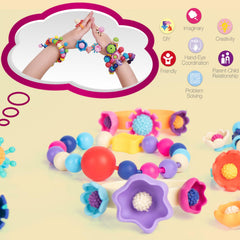 Biranco Pop Beads variety pieces show shapes and colors for creativity.