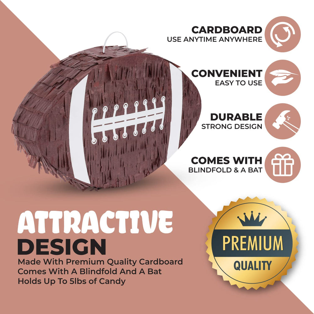 Birchio football pinata filling port demonstrates simple access to candies and small toys