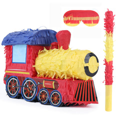 Birchio train pinata head shows 16x10x6.7 inches for a standout centerpiece.