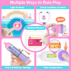 Birebebys doctor kit syringe and thermometer support realistic role-play scenarios for toddlers