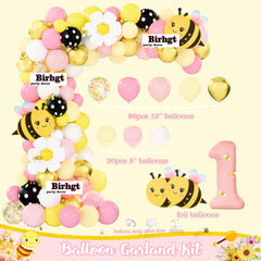 Birhgt pastel balloon garland brightens the party space and frames memories