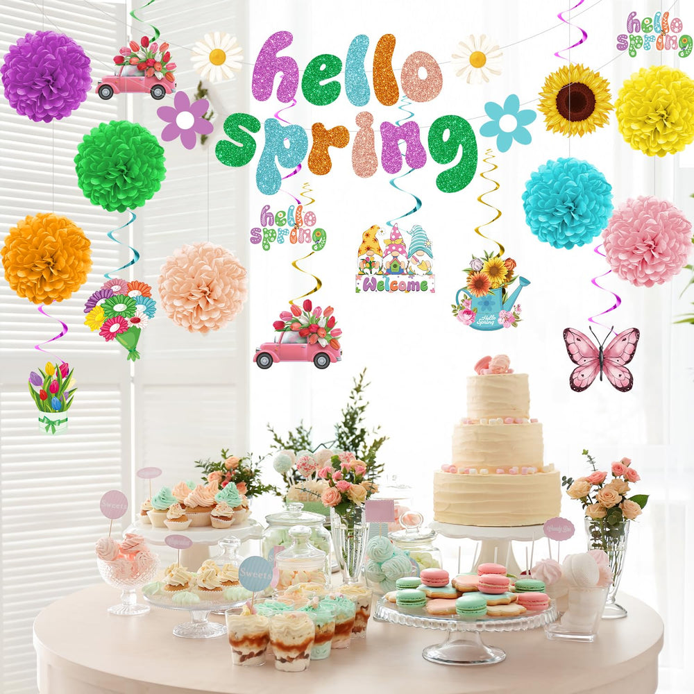 Biswiter Spring banner creates a vibrant backdrop for events.