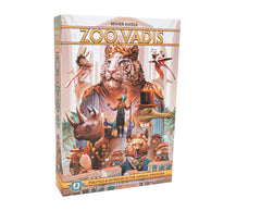 Bitewing Zoo Vadis box-front image highlights vibrant zoo politics for family game night.