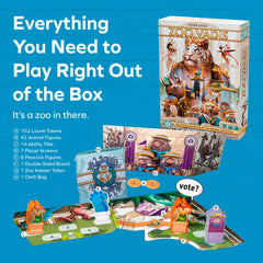 Bitewing Zoo Vadis player-pieces image emphasizes 3-7 players for flexible gatherings.