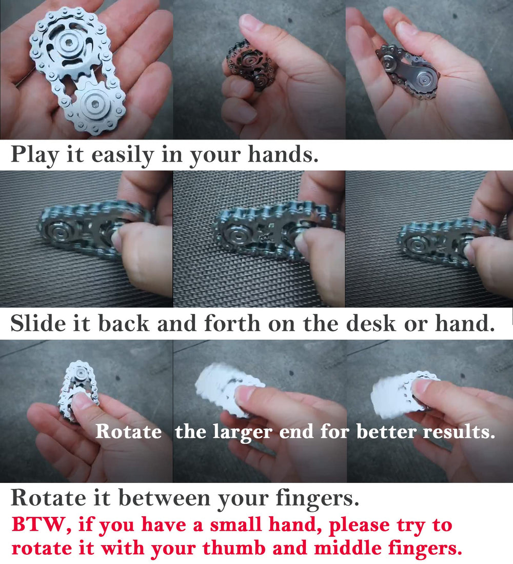 Bitopbi gunmetal fidget toy close-up smooth rotation and grip